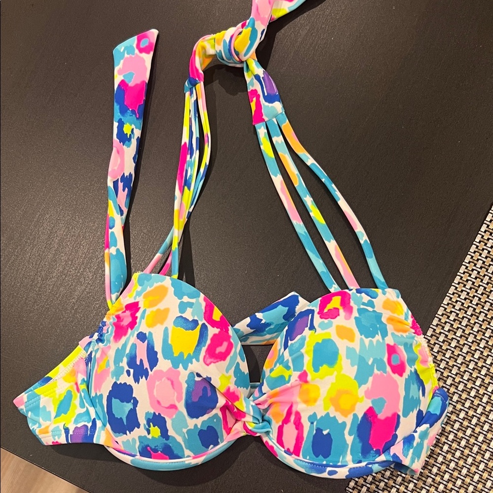Colorful Halter Bikini Top new no tag size S